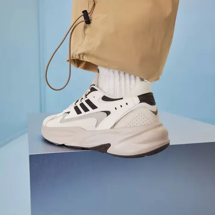 Adidas Cushioning Lightweight Comfortable Outdoor Unisex Thick-Soled Wear-Resistant Dad Shoes Classic Trefoil Ozwave 2.0 Everyday Low-Top Dad Shoes Simple Design Versatile Leg-Lengthening Commuting Height-Increasing Sneakers Trendy Couple Style Jr3201