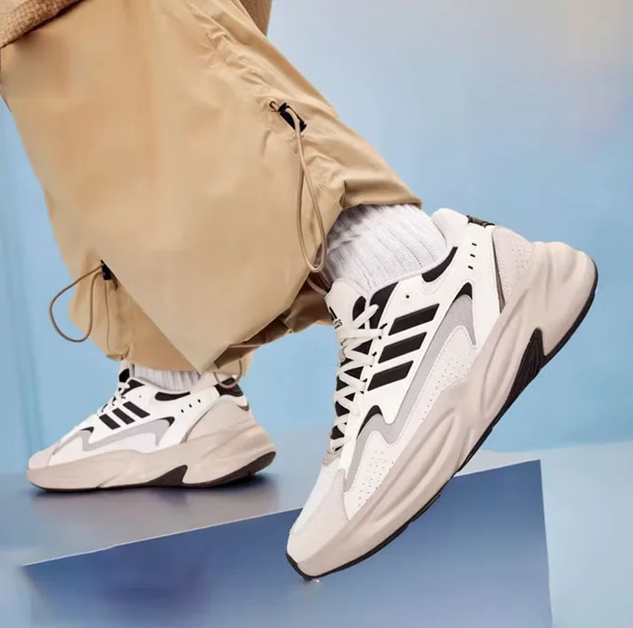 Adidas Cushioning Lightweight Comfortable Outdoor Unisex Thick-Soled Wear-Resistant Dad Shoes Classic Trefoil Ozwave 2.0 Everyday Low-Top Dad Shoes Simple Design Versatile Leg-Lengthening Commuting Height-Increasing Sneakers Trendy Couple Style Jr3201