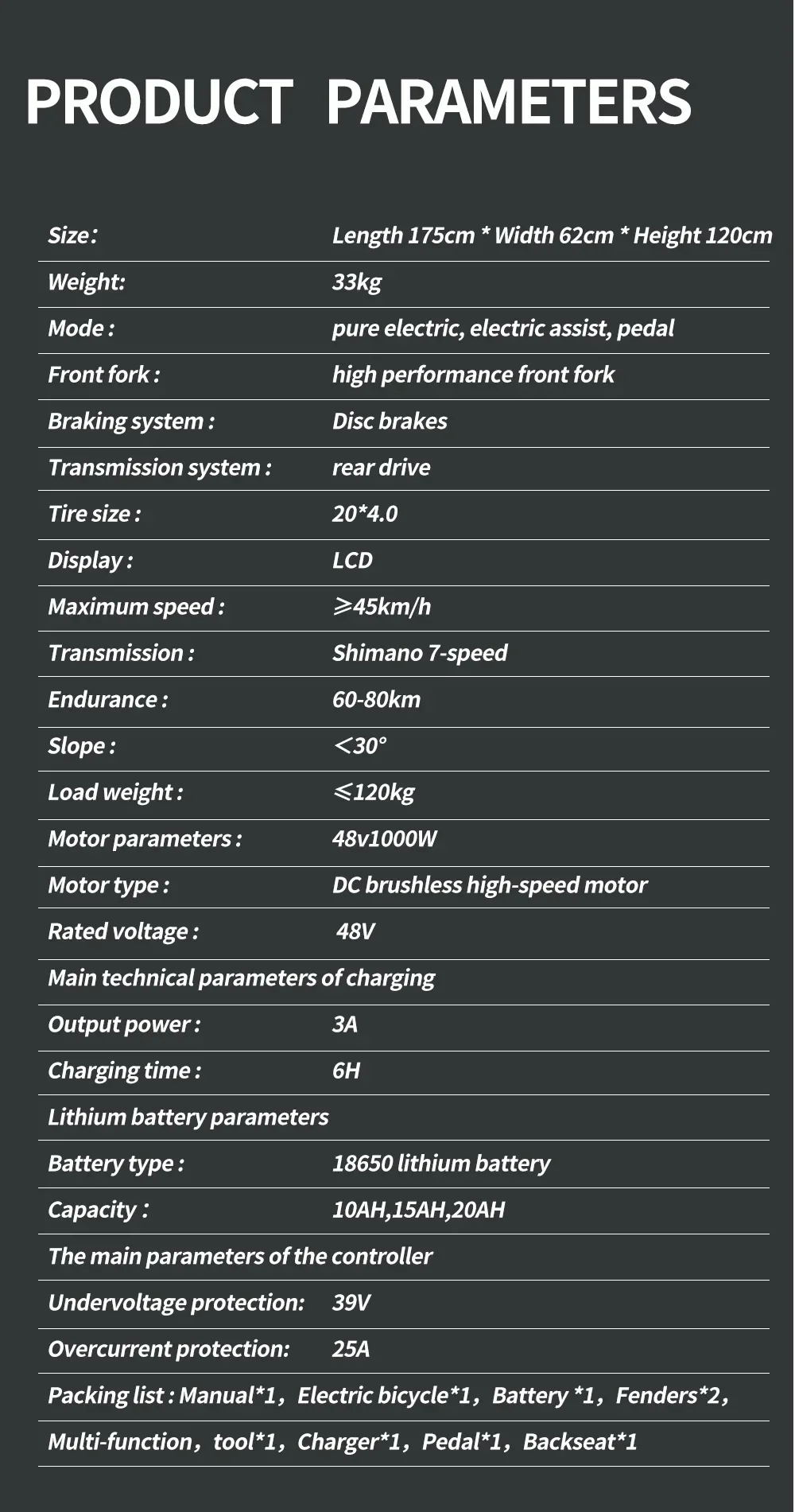 1000W motor 48V 20AH battery Australian warehouse Ebike L20 Fatbike Folding 20 Inch MTB Snow Bike with 50KM/H Electric
