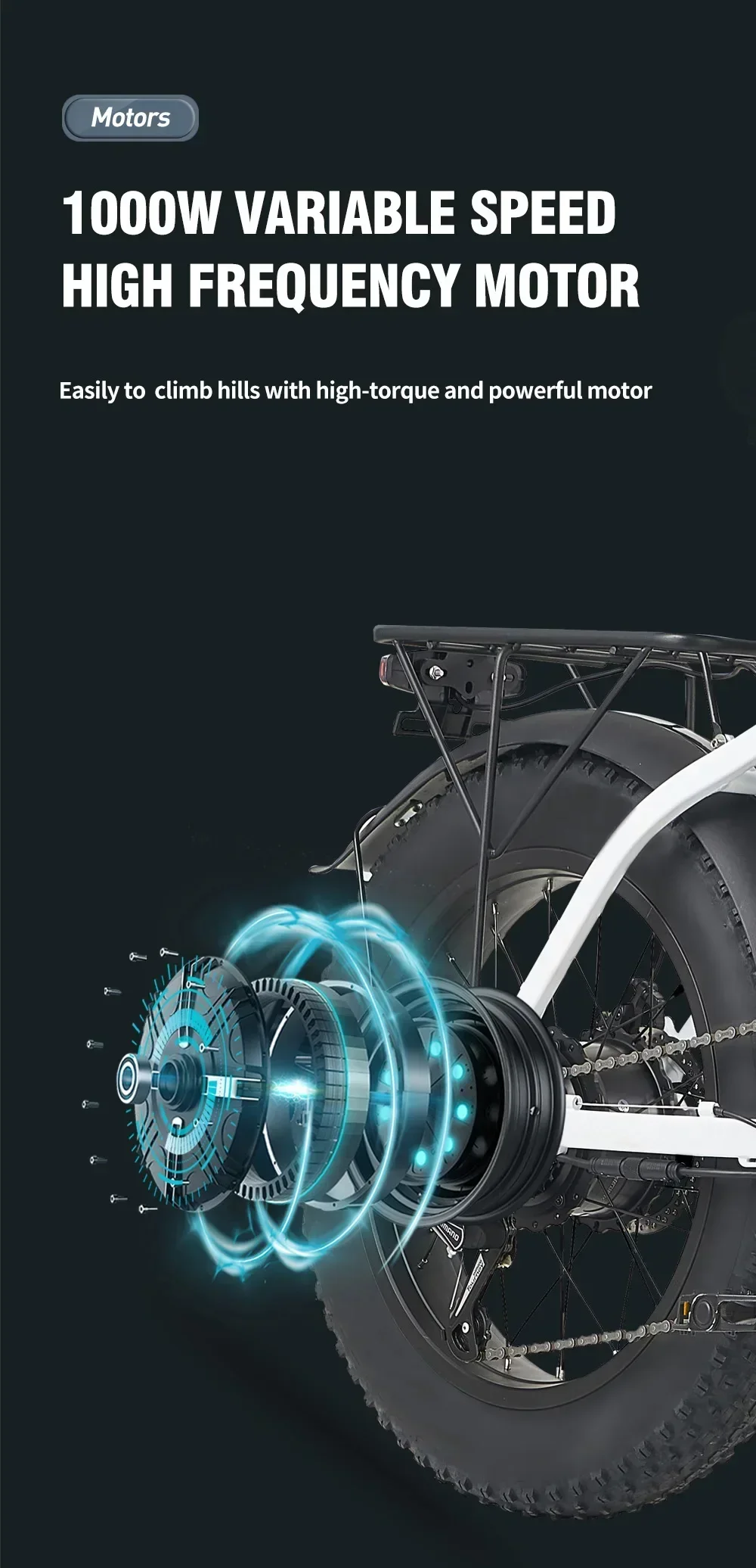 1000W motor 48V 20AH battery Australian warehouse Ebike L20 Fatbike Folding 20 Inch MTB Snow Bike with 50KM/H Electric