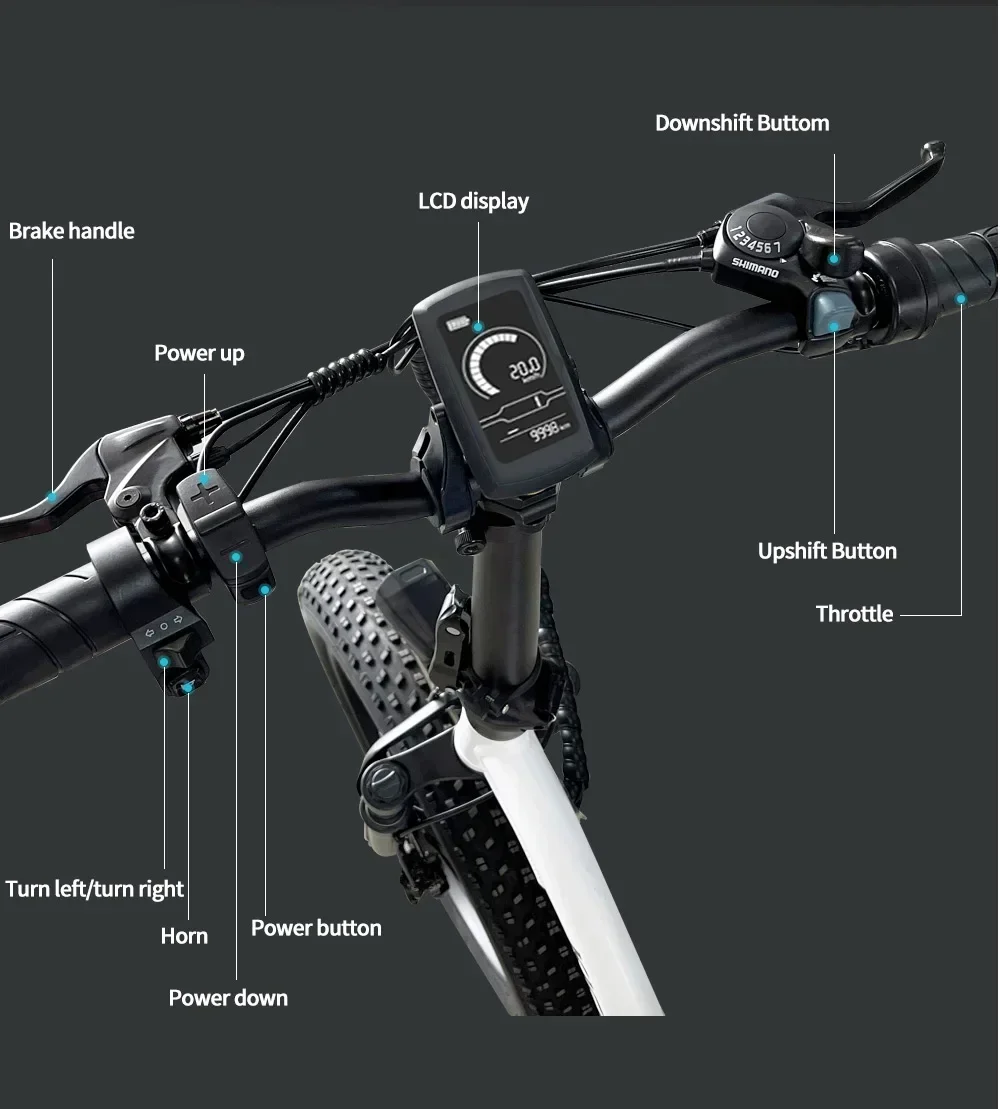 1000W motor 48V 20AH battery Australian warehouse Ebike L20 Fatbike Folding 20 Inch MTB Snow Bike with 50KM/H Electric