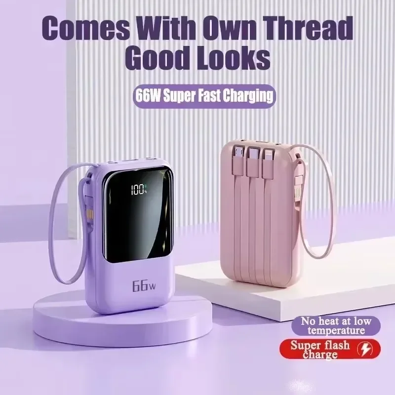 Mini Power Bank 20000mAh 66W Super Fast Charging PD 20W Flash Charging Powerbank Spare External Battery for IPhone Huawei Phone