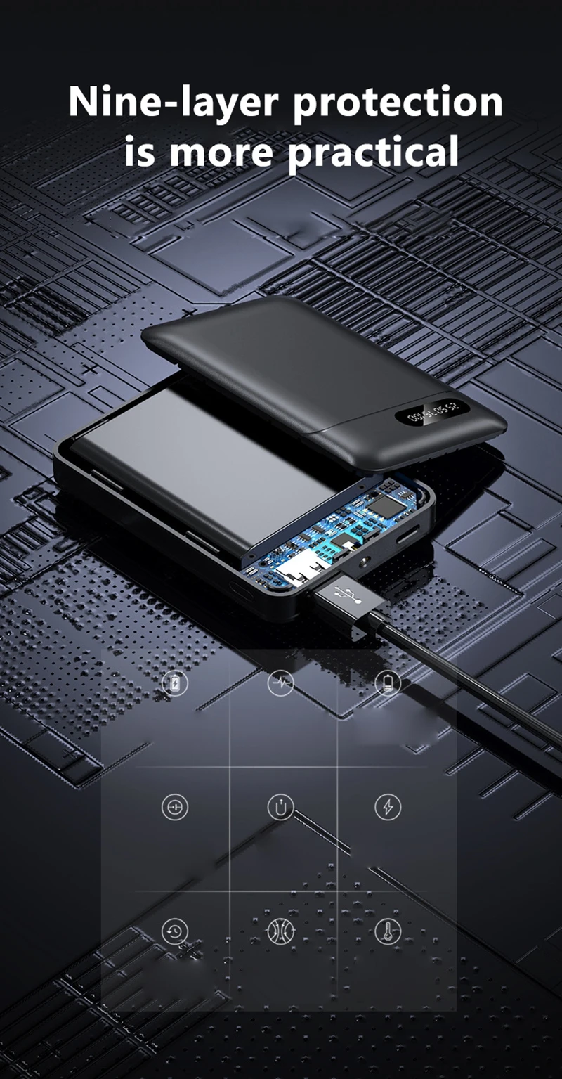 VIVO 30000mAh Power Bank 5V/2.1A Large Capacity Portable External Battery LED Digital Display Outdoor Power For IPhone Android