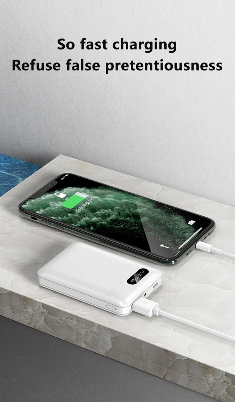 VIVO 30000mAh Power Bank 5V/2.1A Large Capacity Portable External Battery LED Digital Display Outdoor Power For IPhone Android