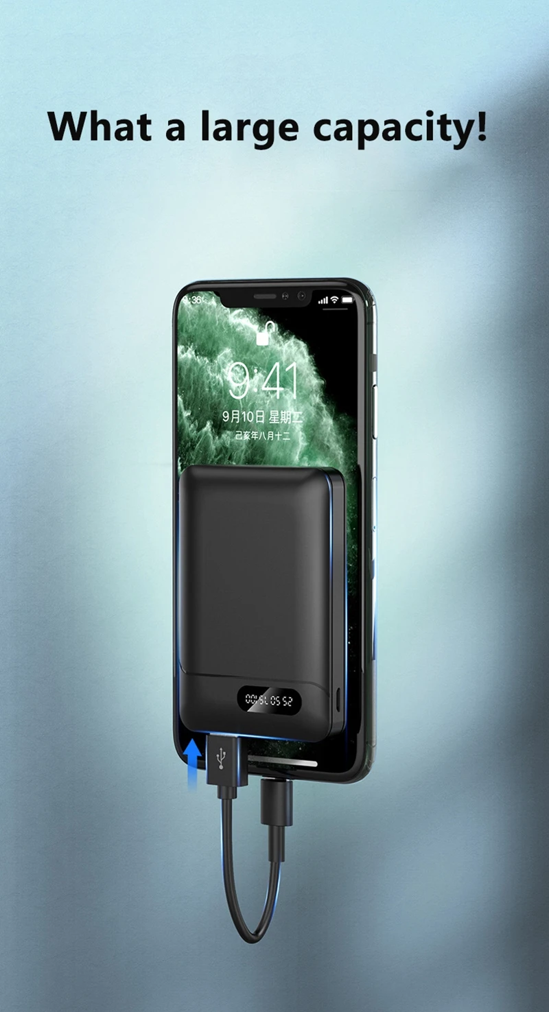 VIVO 30000mAh Power Bank 5V/2.1A Large Capacity Portable External Battery LED Digital Display Outdoor Power For IPhone Android