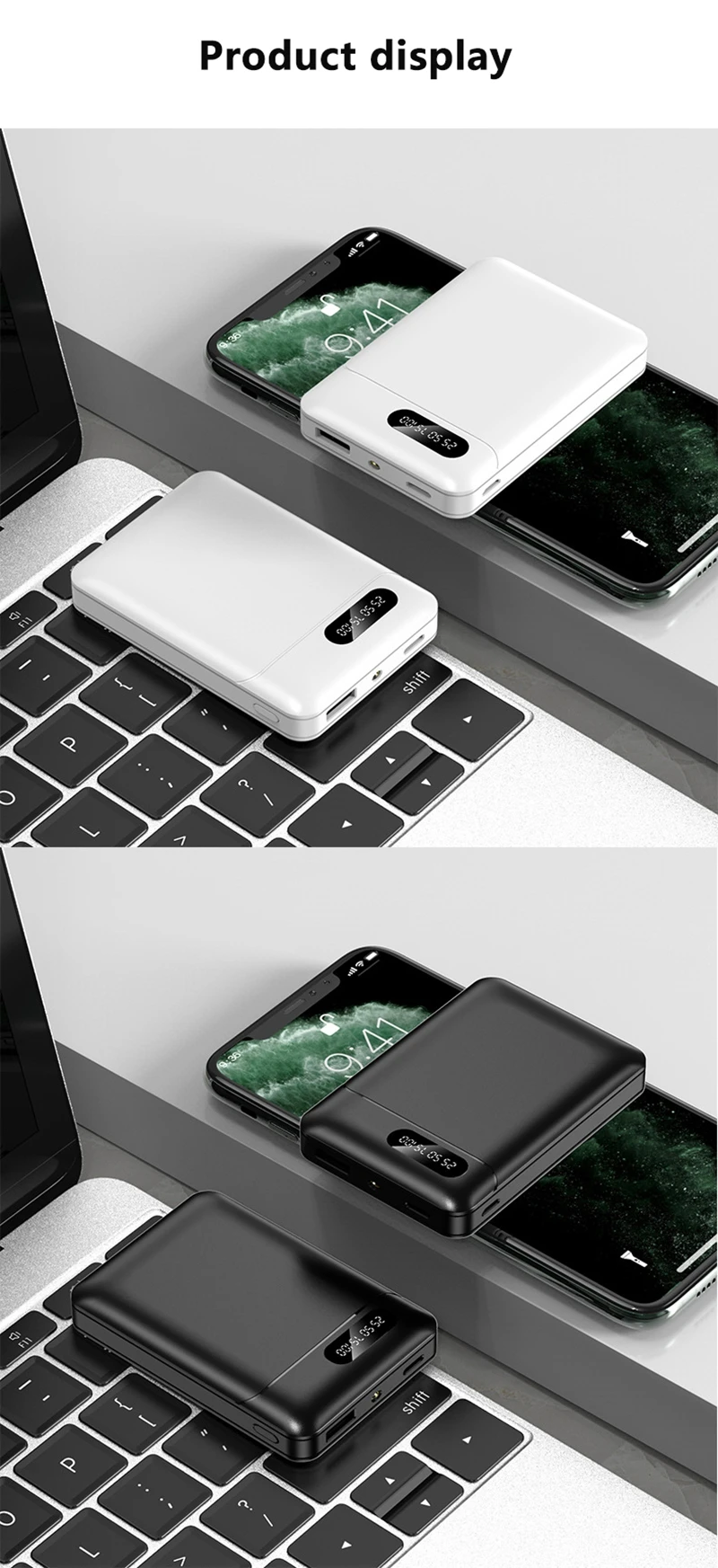 VIVO 30000mAh Power Bank 5V/2.1A Large Capacity Portable External Battery LED Digital Display Outdoor Power For IPhone Android