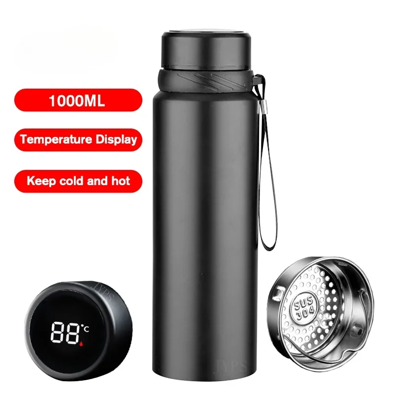 1000ML Smart Thermos Bottle Keep Cold and Hot Bottle Temperature Display Intelligent Thermos for Water Tea Coffee Vacuum Flasks