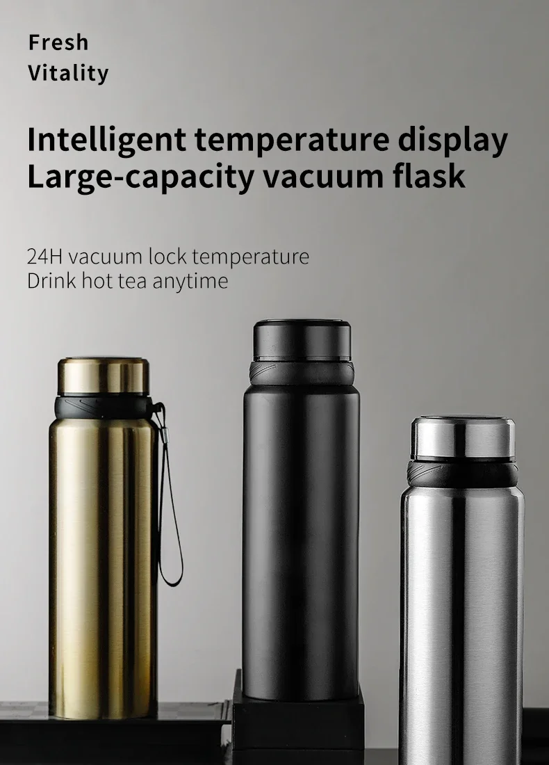 1000ML Smart Thermos Bottle Keep Cold and Hot Bottle Temperature Display Intelligent Thermos for Water Tea Coffee Vacuum Flasks