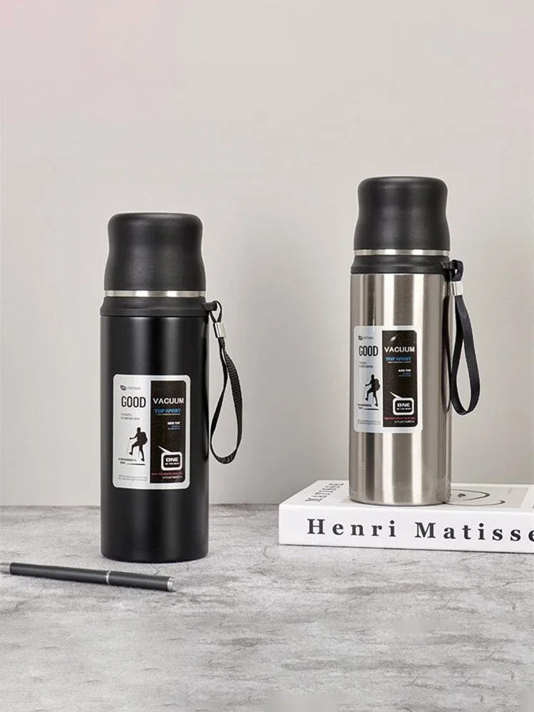 600/800/1000ml Hot Cold Thermos Tumbler Stainless Steel Coffee Cup Water Bottle Portable Travel Sports Kettle Vacuum Flasks