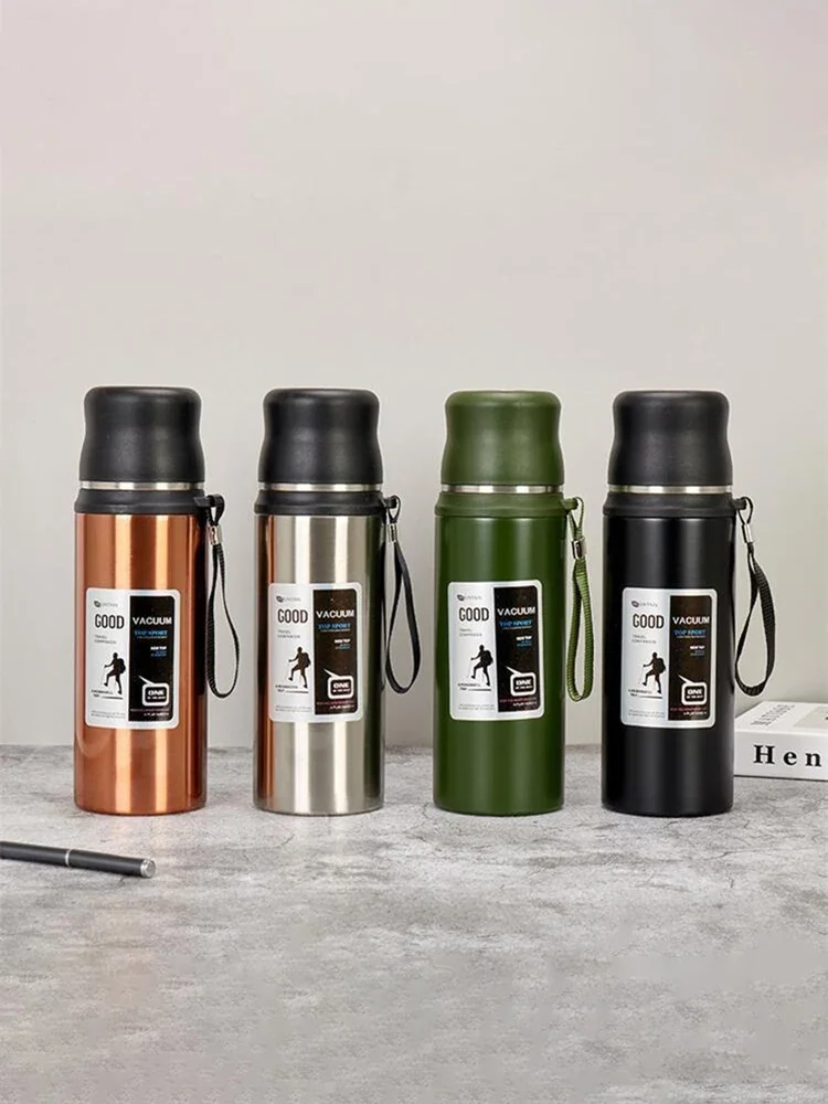 600/800/1000ml Hot Cold Thermos Tumbler Stainless Steel Coffee Cup Water Bottle Portable Travel Sports Kettle Vacuum Flasks