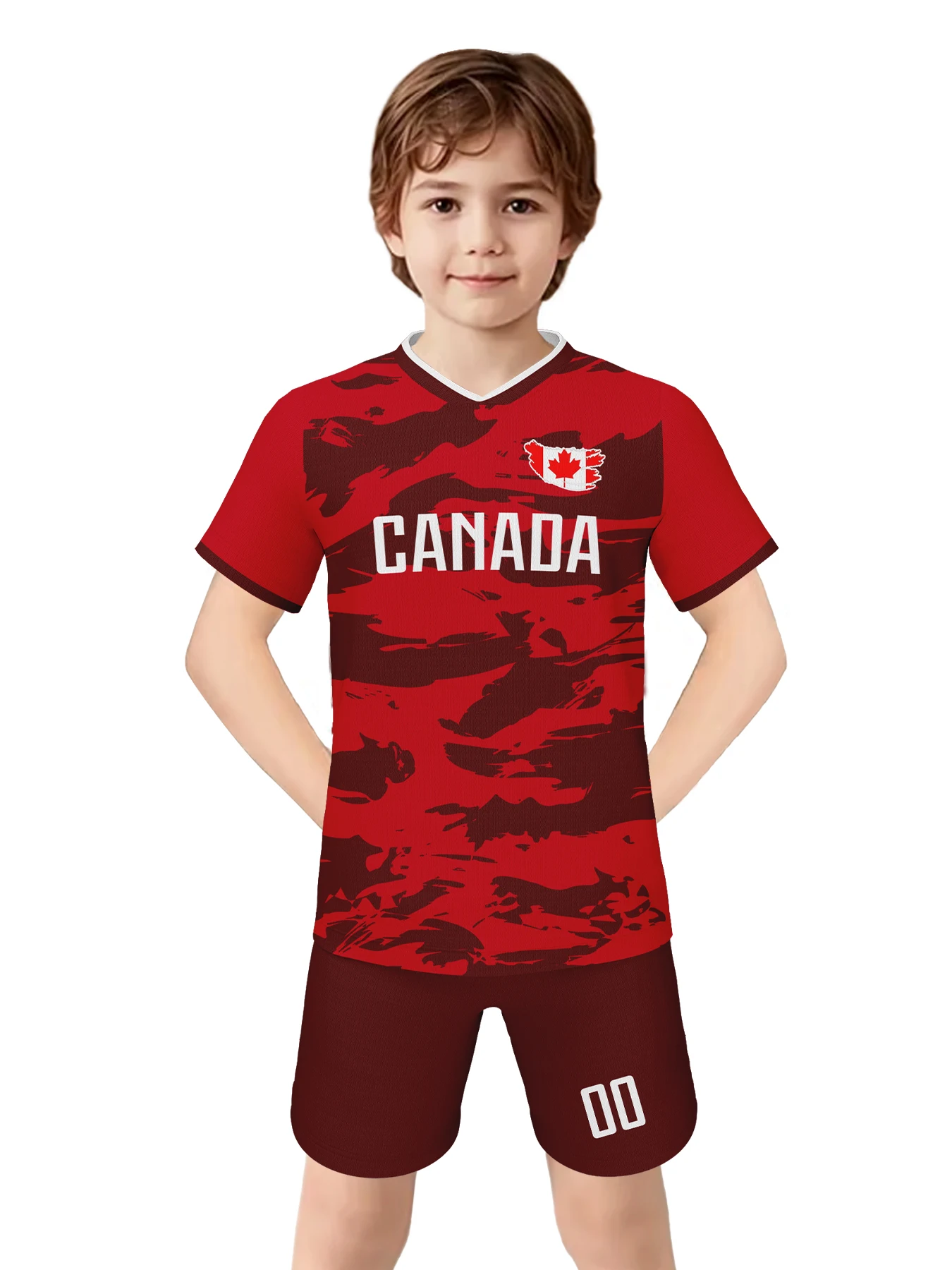 Custom Canada Football Jersey for Kids Personalized Soccer Team Training Shirt with Name Number Boys Girls Fans Soccer Uniform