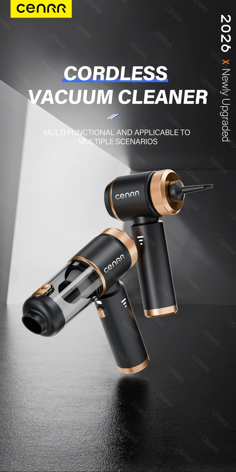 CENRR 2026 Car Vacuum Cleaner Mini 998000PA Cordless Powerful for Home Handheld Blower Car Cleaner Portable Car Vacuum Cleaner