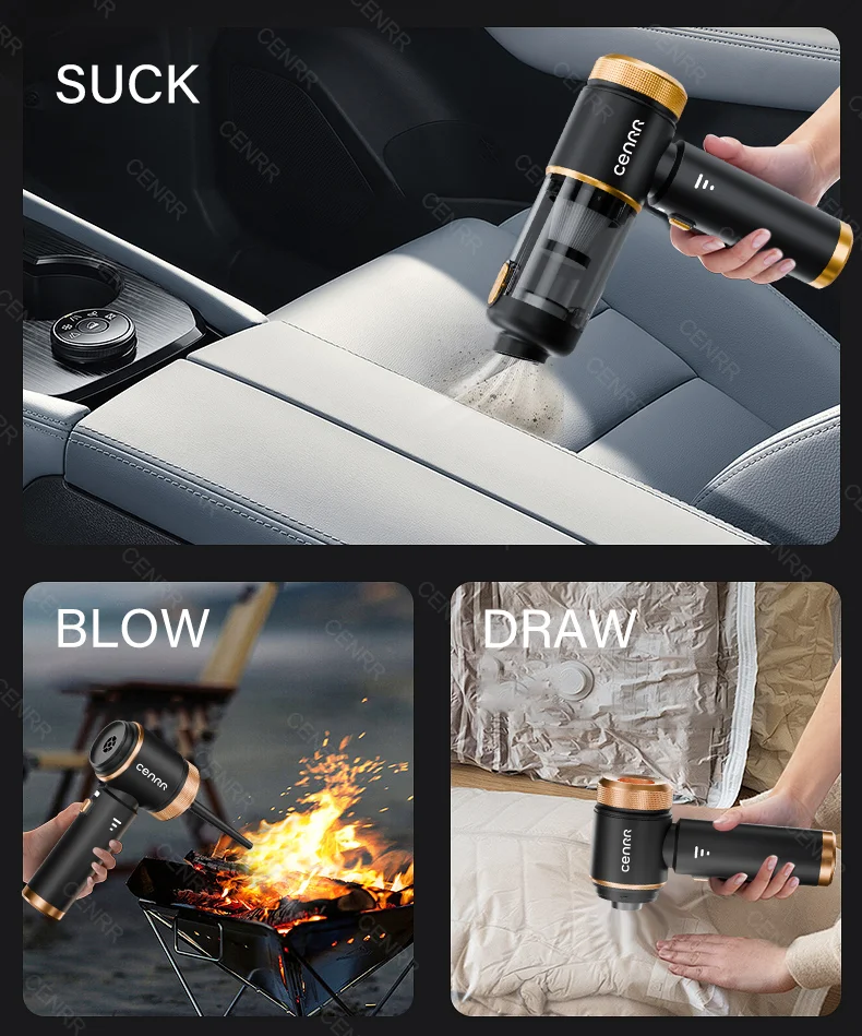 CENRR 2026 Car Vacuum Cleaner Mini 998000PA Cordless Powerful for Home Handheld Blower Car Cleaner Portable Car Vacuum Cleaner