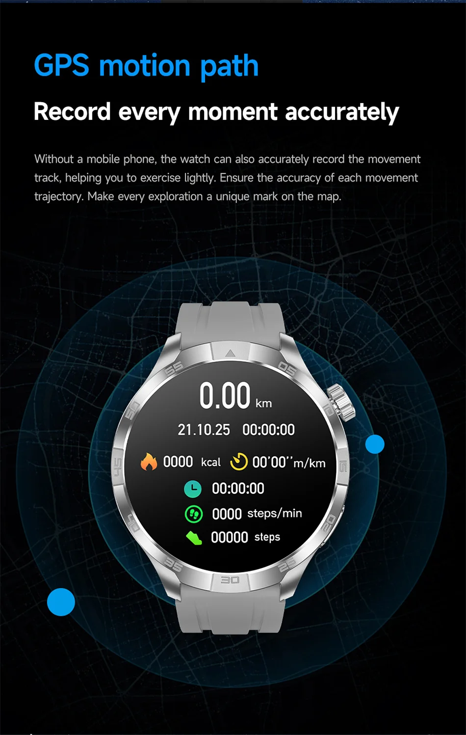 2026 Smart Watch Always display AMOLED NFC Bluetooth Call GPS trajectory Waterproof Health Sport Smartwatch Men for Android iOS