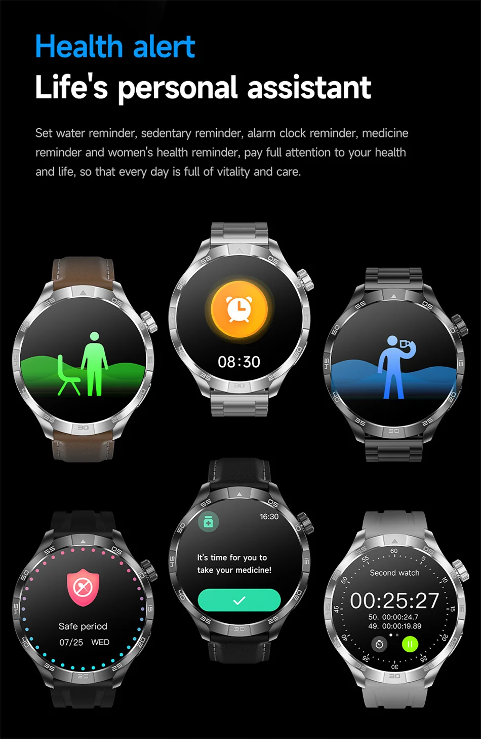 2026 Smart Watch Always display AMOLED NFC Bluetooth Call GPS trajectory Waterproof Health Sport Smartwatch Men for Android iOS
