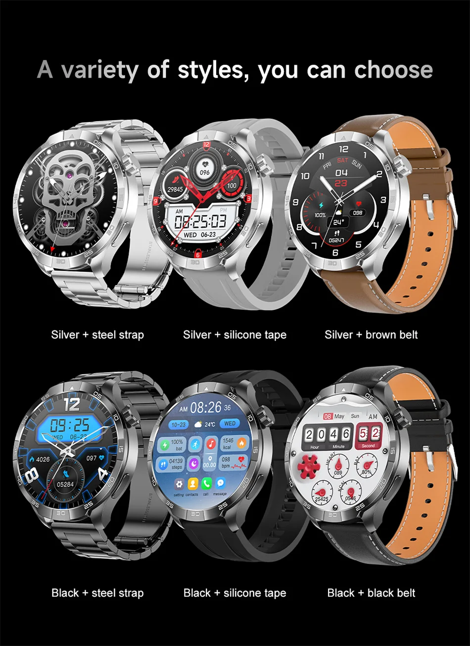 2026 Smart Watch Always display AMOLED NFC Bluetooth Call GPS trajectory Waterproof Health Sport Smartwatch Men for Android iOS