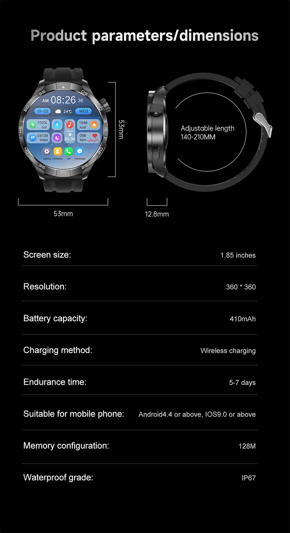 2026 Smart Watch Always display AMOLED NFC Bluetooth Call GPS trajectory Waterproof Health Sport Smartwatch Men for Android iOS