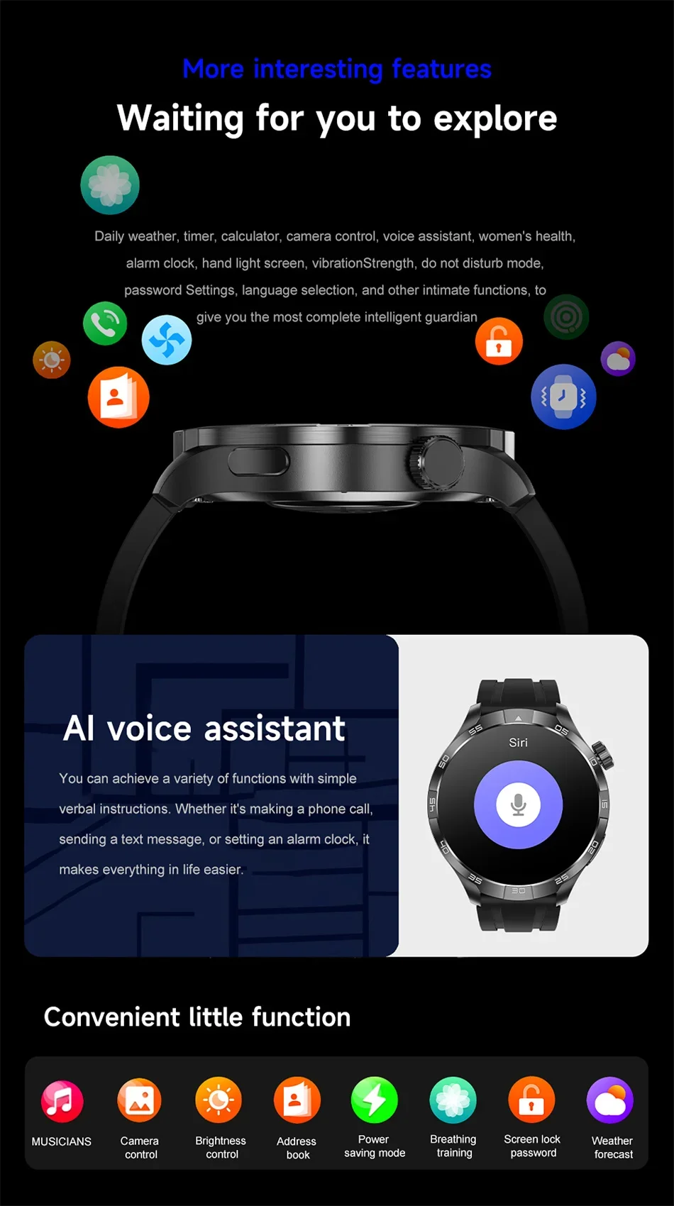 2026 Smart Watch Always display AMOLED NFC Bluetooth Call GPS trajectory Waterproof Health Sport Smartwatch Men for Android iOS