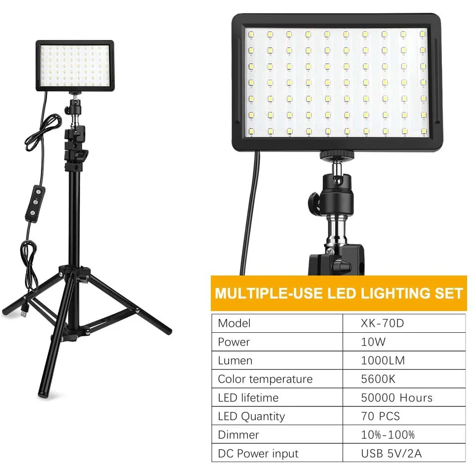 LED Photography Video Light Panel Lighting Photo Studio Lamp Kit For Shoot Live Streaming With Tripod Phone Stand RGB Filters