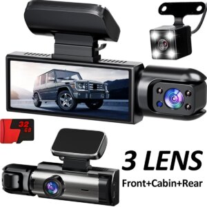 1080P Dash Cam for Car 2/3 Lens Options Front Rear Interior Surveillance & Drive Recorder