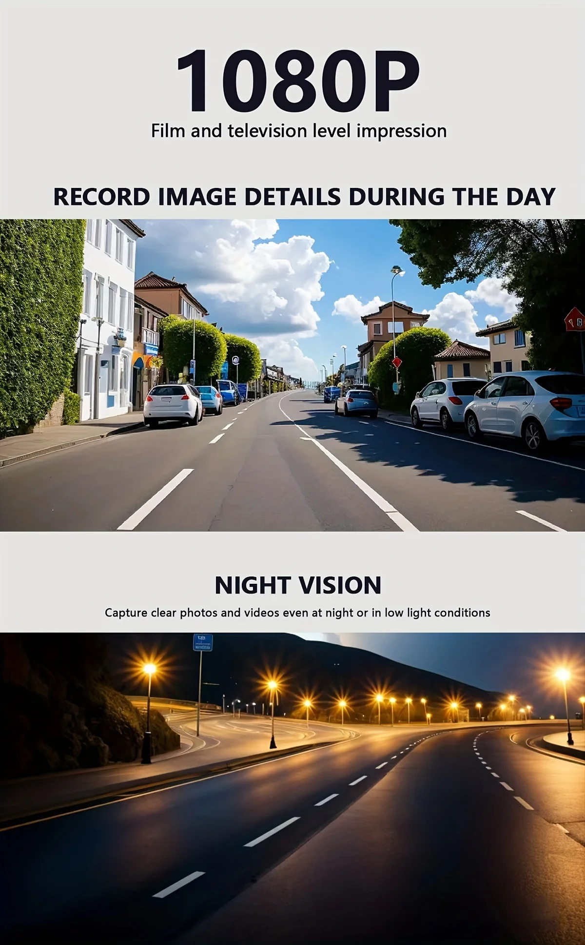 1080P Dash Cam for Car 2/3 Lens Options Front Rear Interior Surveillance & Drive Recorder