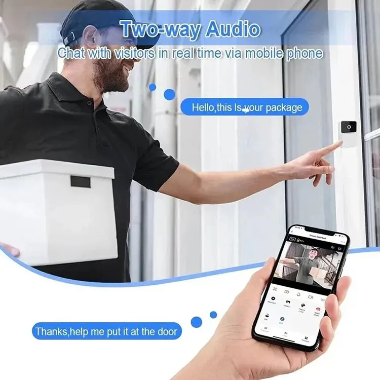 Wireless WiFi Video Doorbell for Home Security - HD Camera, Night Vision, Two-Way Intercom & Voice Change Feature