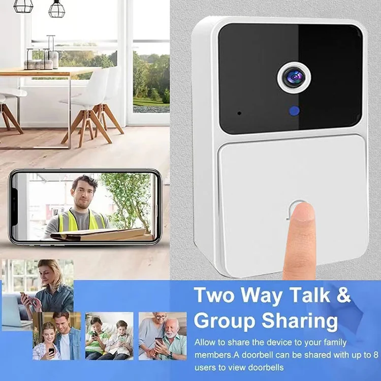 Wireless WiFi Video Doorbell for Home Security - HD Camera, Night Vision, Two-Way Intercom & Voice Change Feature