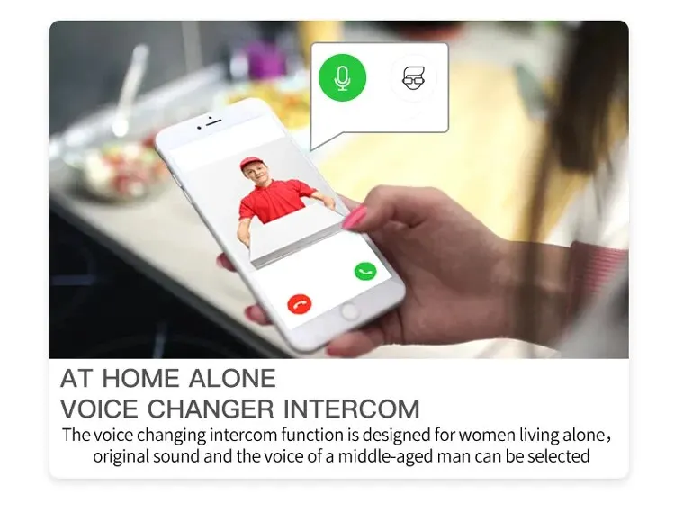 Wireless WiFi Video Doorbell for Home Security - HD Camera, Night Vision, Two-Way Intercom & Voice Change Feature