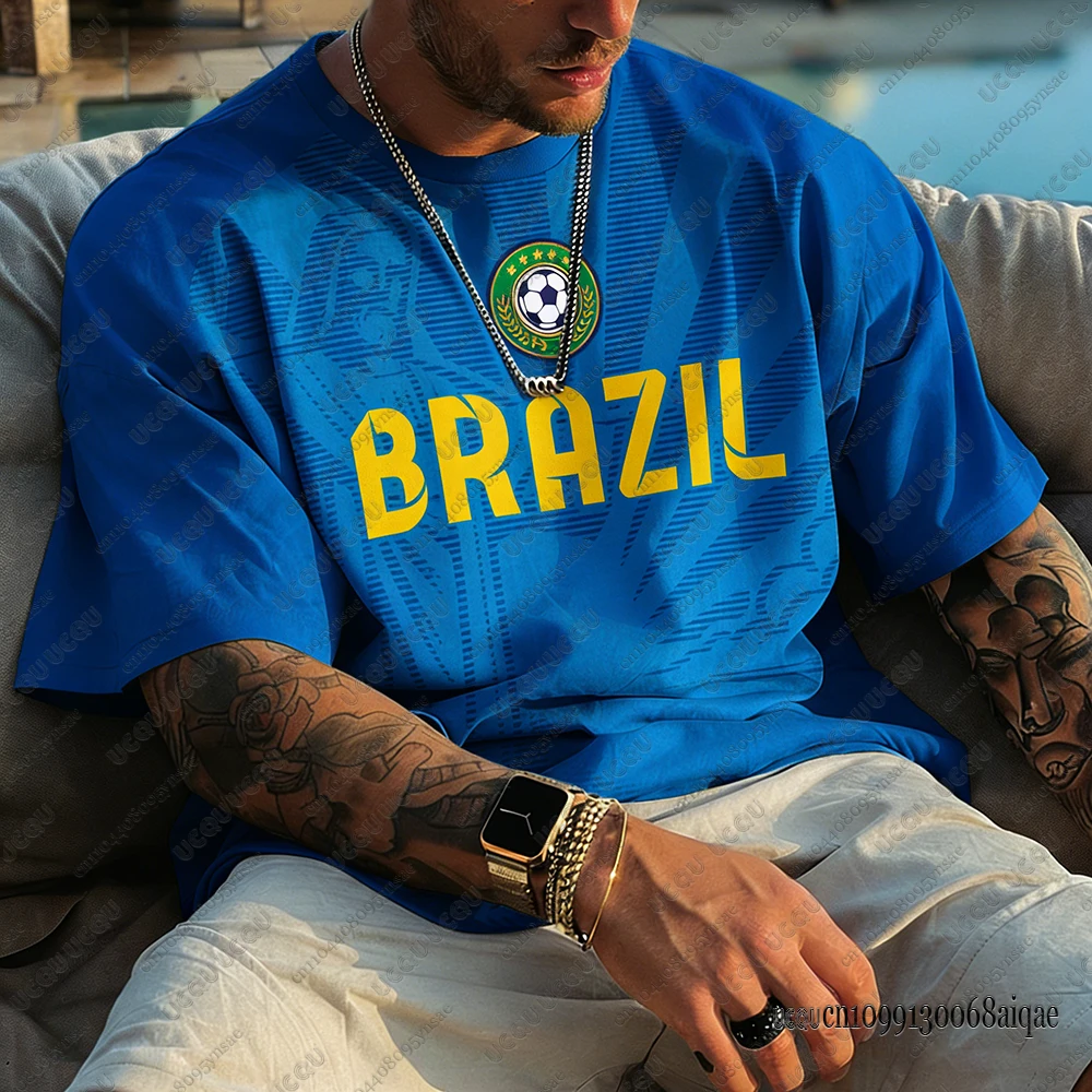2026 Summer New Brazil Football Jerseys For Men Classic God Brazil Short Sleeve Tees Casual O-neck Sports Tshirts Man Clothing