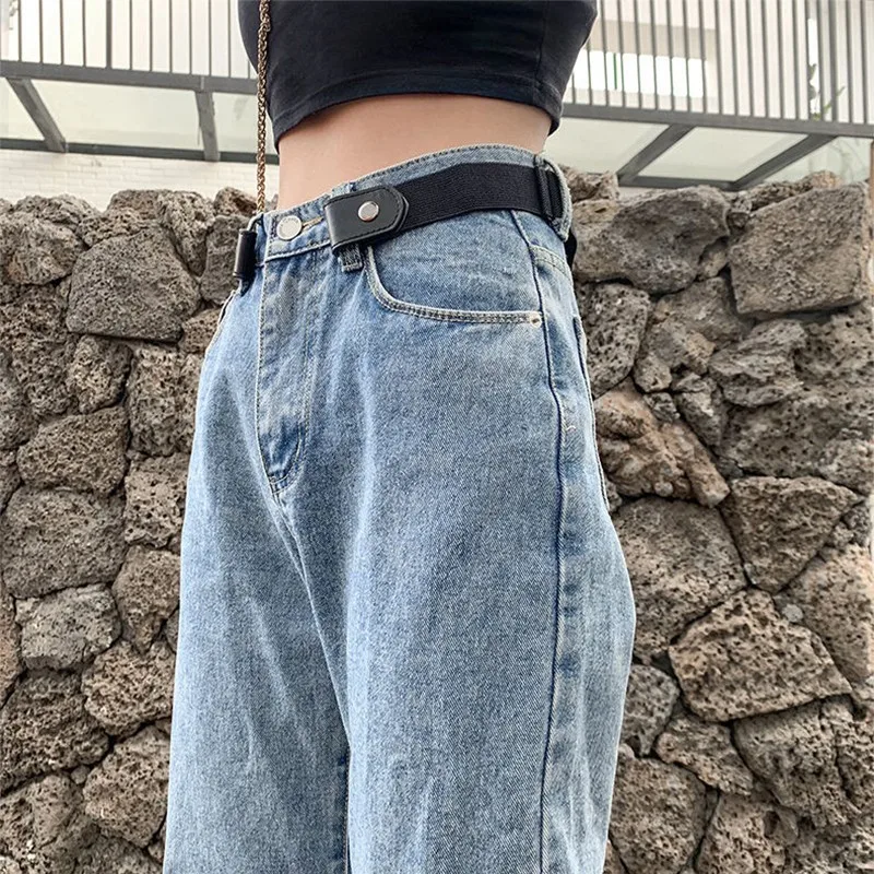 2/1PC Buckle-Free Belt Adjustable Stretch Elastic Waist Band Invisible Belts Women Men Jean Pants Dress No Buckle Easy To Wear