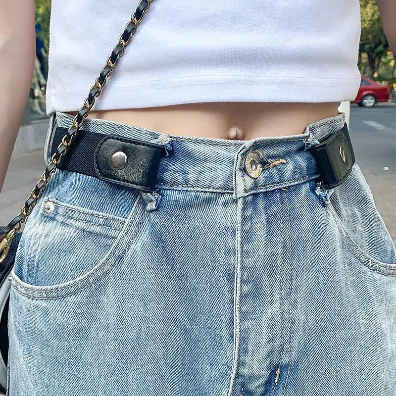 2/1PC Buckle-Free Belt Adjustable Stretch Elastic Waist Band Invisible Belts Women Men Jean Pants Dress No Buckle Easy To Wear