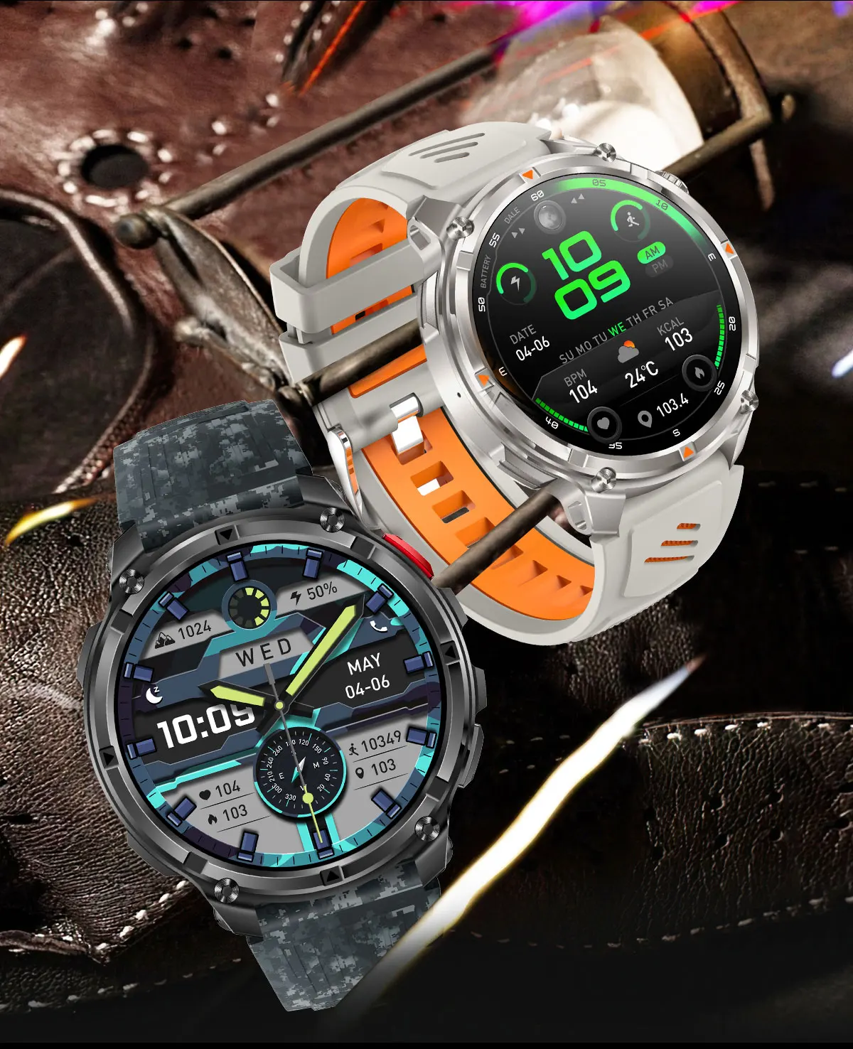 2026 New T-Rex3 Pro 1100mAh Battery Smart Watch GPS path 5ATM Waterproof Sports Run tracker Outdoors Compass Military Smartwatch