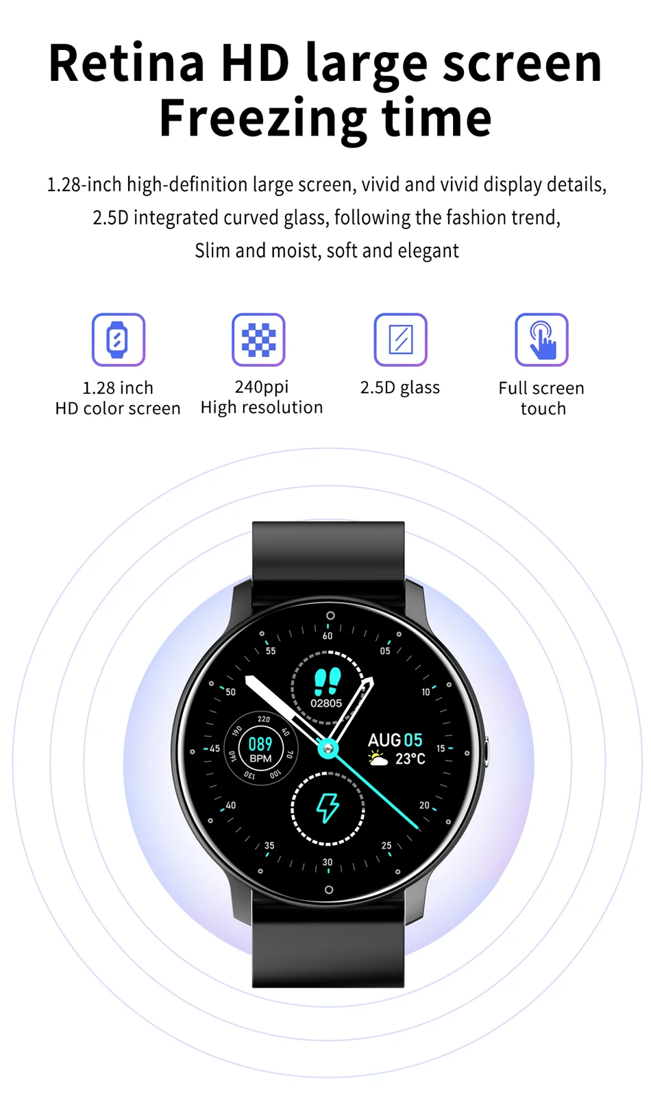 LIGE 2026 Smart watch Ladies Full touch Screen Sports Fitness watch IP67 waterproof Bluetooth For Android iOS Smart watch Female
