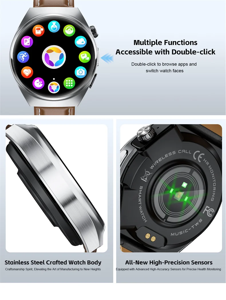 2026 New Man Smart Watch TWS Headset Two In One Wireless Bluetooth Dual Earbuds Call Health Monitor Sport Tracker NFC Smartwatch